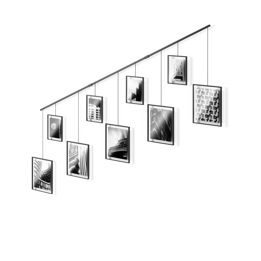 ALL GREY SUPPLY | Exhibit Wall Picture Frames, Set of 9