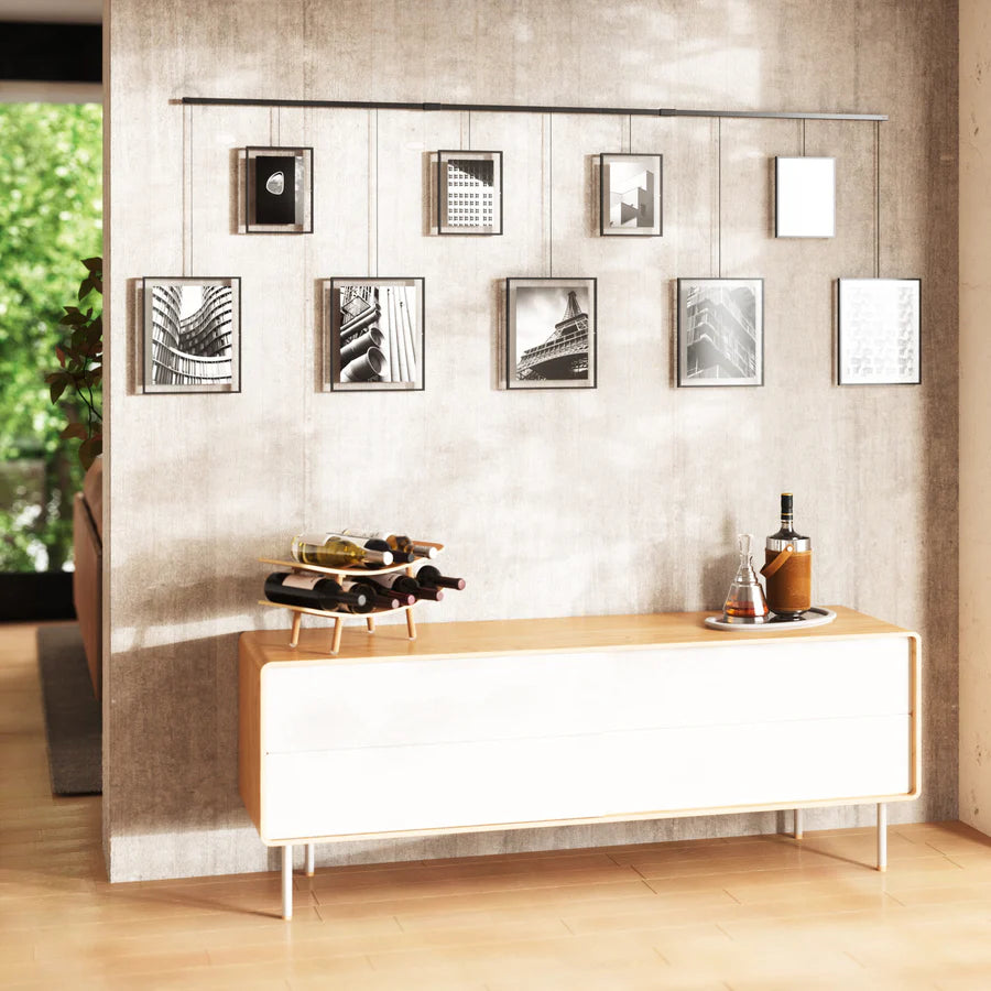 ALL GREY SUPPLY | Exhibit Wall Picture Frames, Set of 9