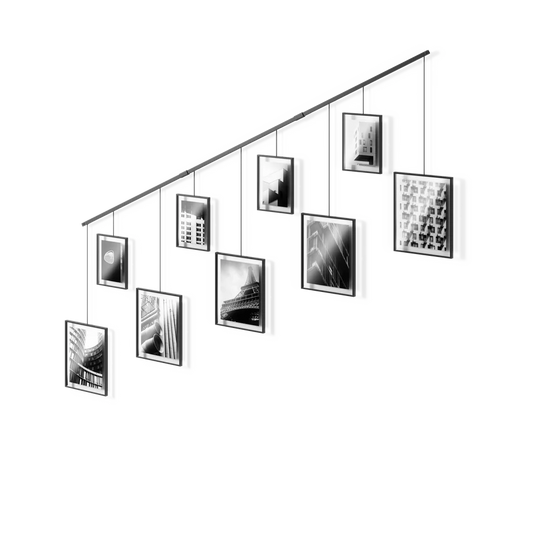 ALL GREY SUPPLY | Exhibit Wall Picture Frames, Set of 9