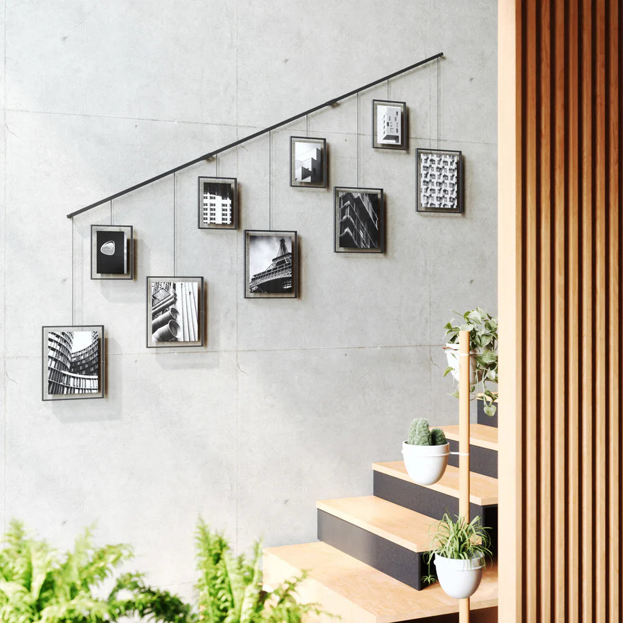 ALL GREY SUPPLY | Exhibit Wall Picture Frames, Set of 9